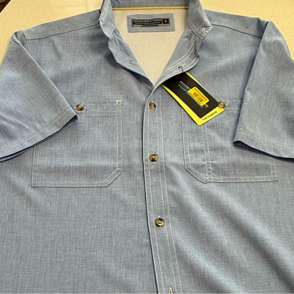 Roundtree & Yorke Light Blue Casual Button Down Shirt - Picture 2 of 4